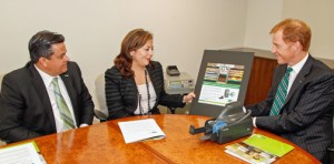 From left: FirstBank Executives Carlos Figueroa, senior vice president in charge of alternate delivery channels; Ginoris López-Lay, executive vice president and director of retail and business banking; and Michael McDonald, executive vice president and business group director.