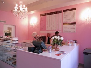 The color scheme at Vanilla Bean Cupcakery stores reflects its owner's love of pink. (Credit: Lorraine Blasor)