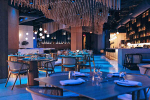 Lala Puerto Rico’s interior design features thousands of illuminated wooden posts, meant to evoke the Puerto Rico’s landscape.