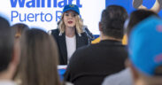 Coral Cummings, director of government relations and public affairs at Walmart Puerto Rico, speaks during the launch of the “Descubre el atleta en ti” campaign.