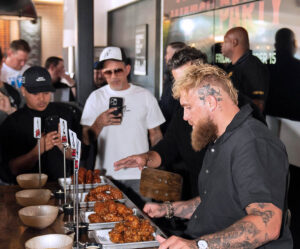 YouTube personality and entrepreneur Jake Paul attends a Dog Haus restaurant opening.