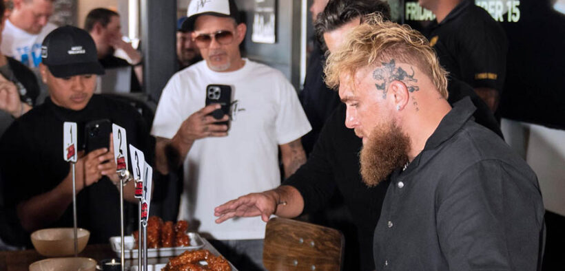 YouTube personality and entrepreneur Jake Paul attends a Dog Haus restaurant opening.