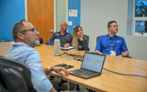 Officials from Bayer Crop Science Puerto Rico and the Office for Socioeconomic and Community Development (ODSEC, in Spanish) meet to renew their partnership agreement.