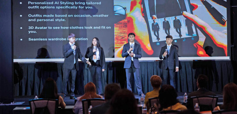 Students in the Bravo Family Foundation’s Empowering Young Entrepreneurs program pitch business ideas at Bravo Day 2025 in San Juan, Puerto Rico.