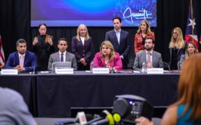 Gov. Jenniffer González meets with cabinet members and private sector leaders to discuss Puerto Rico’s response to new U.S. tariffs.