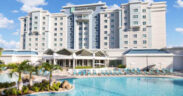 Embassy Suites San Juan also features a resort-style pool with lush gardens and a cascading waterfall.
