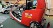 Cooperativa de Seguros Múltiples’ Eco Taxi initiative on display at the exhibit.