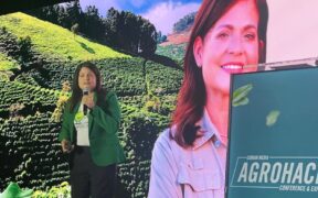 Marisol Villalobos, co-founder and CEO of Amasar, speaks at the 2025 Agrohack Conference & Expo in San Juan, Puerto Rico, about how certifications helped her brand reach the stateside market.