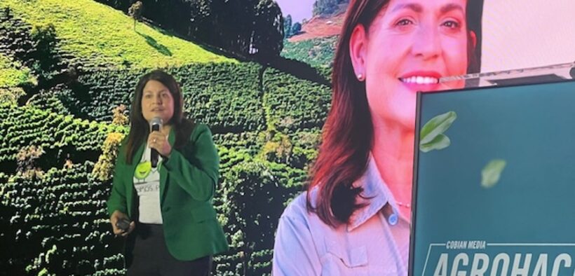 Marisol Villalobos, co-founder and CEO of Amasar, speaks at the 2025 Agrohack Conference & Expo in San Juan, Puerto Rico, about how certifications helped her brand reach the stateside market.