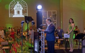 Mariano Formariz, general manager of the San Juan Marriott Resort & Stellaris Casino, speaks during the hotel’s 30th anniversary celebration.