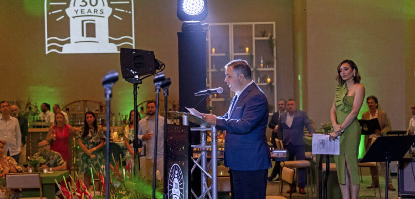 Mariano Formariz, general manager of the San Juan Marriott Resort & Stellaris Casino, speaks during the hotel’s 30th anniversary celebration.