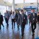 Ports Authority Executive Director Norberto Negrón (center) flanked by government and airport officials during a recent visit to Luis Muñoz Marín International Airport.