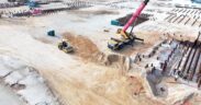 Construction of the $759 million gas-to-energy plant in Guyana’s West Bank Demerara region, developed in part by Puerto Rico-based CH4 Systems.