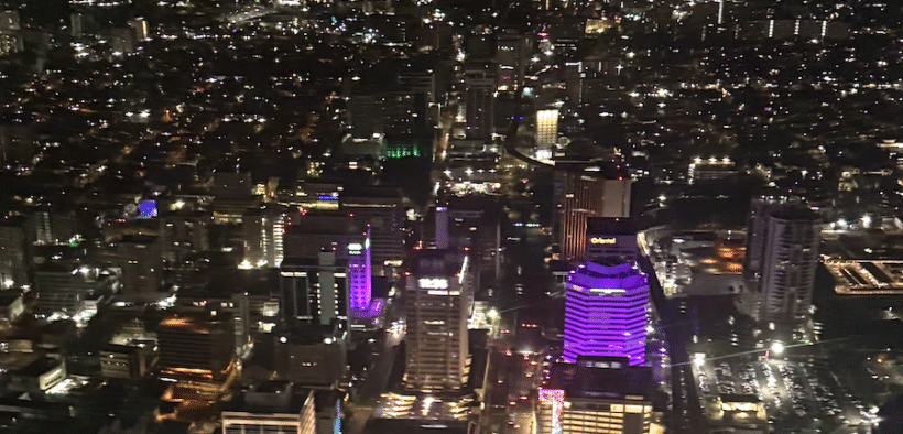 An aerial view of the Golden Mile, the main financial district of San Juan, Puerto Rico.