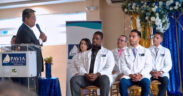 Humberto Pérez-Pola, executive director of Hospital Pavia Santurce addresses the group of graduating interns.