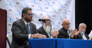 From left: José Antonio Frontera-Agenjo; Bishop Rubén Antonio González-Medina, grand chancellor of the Pontifical Catholic University of Puerto Rico and bishop of the Diocese of Ponce; Monsignor Ángel Luis Ríos-Matos, bishop of the Diocese of Mayagüez; and Monsignor Roberto González-Nieves, archbishop of the Archdiocese of San Juan.