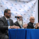 From left: José Antonio Frontera-Agenjo; Bishop Rubén Antonio González-Medina, grand chancellor of the Pontifical Catholic University of Puerto Rico and bishop of the Diocese of Ponce; Monsignor Ángel Luis Ríos-Matos, bishop of the Diocese of Mayagüez; and Monsignor Roberto González-Nieves, archbishop of the Archdiocese of San Juan.
