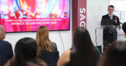 Universidad del Sagrado Corazón President Gilberto J. Marxuach-Torrós speaks at the awards ceremony held at the San Juan, Puerto Rico campus.