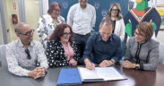 Officials from NUC University and TrueHyperbarRx sign the agreement to launch Puerto Rico’s first certified program in hyperbaric medicine and advanced wound care.