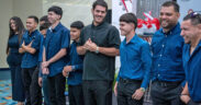 Graduates of One Stop Career Center’s pre-apprenticeship aviation mechanic program celebrate completion of training in Aguadilla, Puerto Rico.