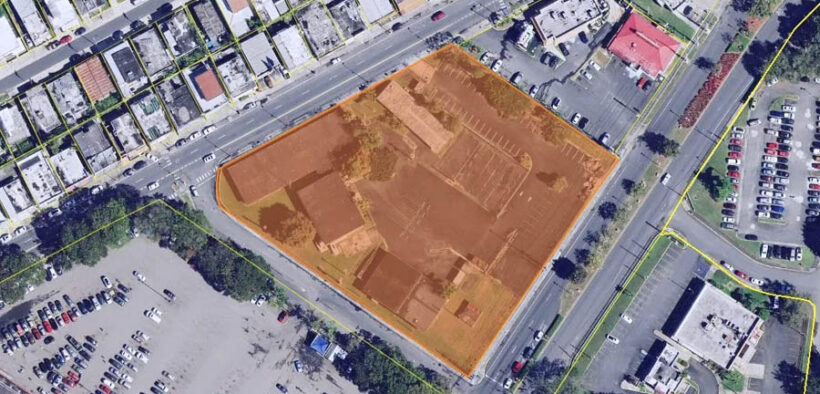 The property spans approximately three acres and includes two buildings totaling more than 24,000 square feet — one measuring 17,441 square feet and the other, a former maintenance garage, at 7,312 square feet. (Credit: GSA)