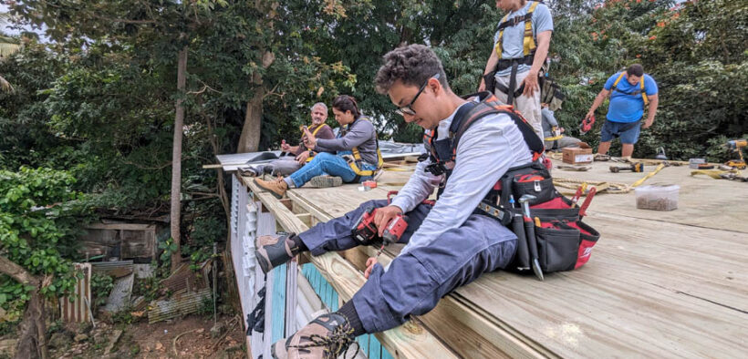Nonprofit ProTechos, a grant recipient, trains youth in carpentry and helps repair homes damaged by natural disasters.