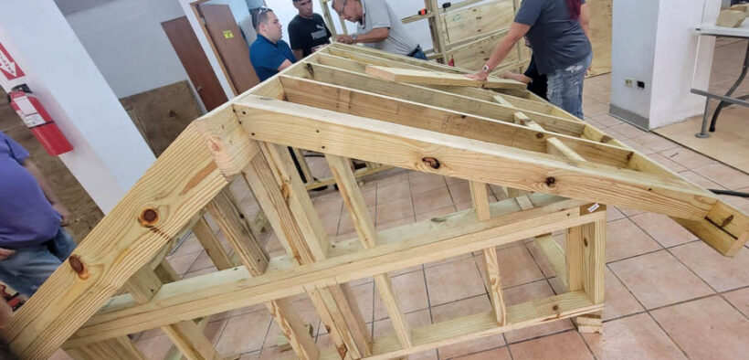 The course combined classroom instruction and hands-on training in carpentry, masonry, gypsum board installation, plumbing and electrical work.