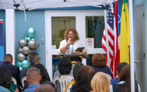 Aida Martínez, regional director of the Puerto Rico Small Business & Technology Development Center, during the inauguration of the new satellite office in Vega Baja.