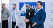 Alberto Torres-Hernández, program director at Hospital Pavia Arecibo, speaks during the presentation of the hospital’s inaugural class of internal medicine residents.