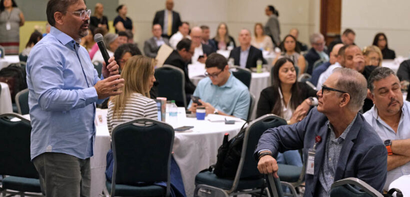 COR3 Executive Director Eduardo Soria-Rivera addresses agency officials during the “Reconstruction in Action” work session at the Puerto Rico Convention Center.