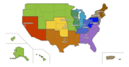 A map showing the 11 regional Federal Home Loan Banks in the United States, including the New York district, which serves Puerto Rico.