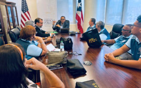 NET officials meet with licensed amateur radio operators to sign the new collaboration agreement expanding Puerto Rico’s Amateur Radio Bank.