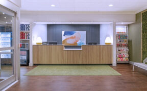 A rendering of the planned lobby design for Spark by Hilton Ponce. (Credit: Spark by Hilton)