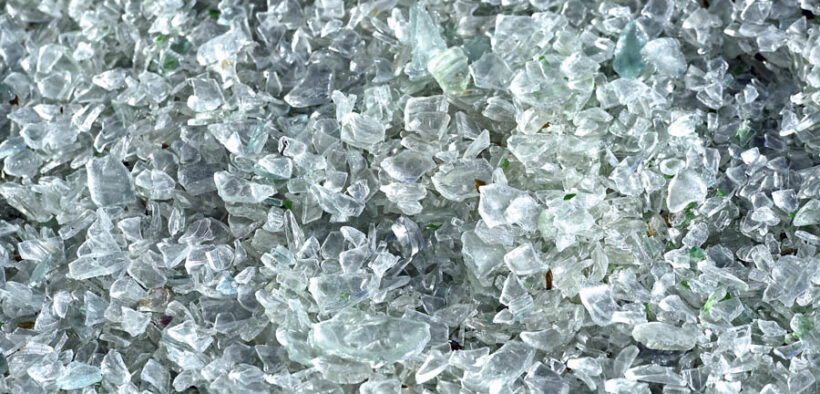Empty glass bottles are collected weekly in Cataño, Puerto Rico, then crushed and repurposed into building blocks as part of a Bacardi recycling initiative. (Credit: Silviu Matei | Dreamstime.com)