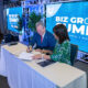 United Retailers Association President Ramón C. Barquín III and Puerto Rico Economic Development Bank President Carmen A. Vega-Fournier sign a memorandum of understanding during the association’s annual convention in Ponce.
