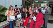 Employees and volunteers of the American Red Cross Puerto Rico Chapter display awards of excellence received at the National Leadership Conference in Washington, D.C.