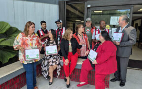Employees and volunteers of the American Red Cross Puerto Rico Chapter display awards of excellence received at the National Leadership Conference in Washington, D.C.
