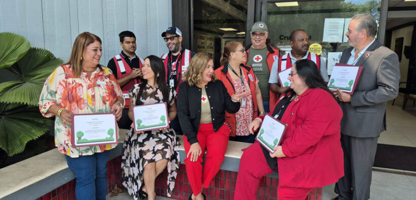 Employees and volunteers of the American Red Cross Puerto Rico Chapter display awards of excellence received at the National Leadership Conference in Washington, D.C.