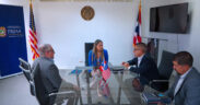 Gabriella Boffelli, executive director of the Puerto Rico Federal Affairs Administration, meets with Florida government officials to discuss expanded support services for Puerto Ricans living in the state.