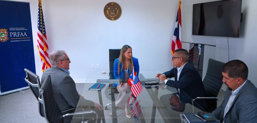Gabriella Boffelli, executive director of the Puerto Rico Federal Affairs Administration, meets with Florida government officials to discuss expanded support services for Puerto Ricans living in the state.