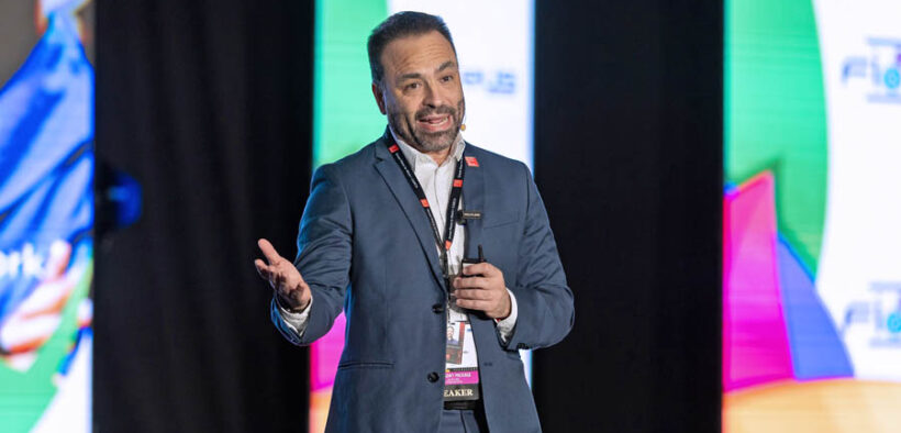 Paulo Preciado, executive adviser partner for the Caribbean and Central America at Great Place to Work, speaks at the Society for Human Resource Management–Puerto Rico Chapter’s 2025 conference at El Conquistador Resort in Fajardo.