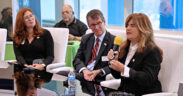 From left: Universidad del Sagrado Corazón (Sacred Heart University) officials Cassandra M. Vega-Rivera, President Gilberto J. Marxuach and Iris Nuñez-Tolentino speak during the announcement.