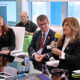 From left: Universidad del Sagrado Corazón (Sacred Heart University) officials Cassandra M. Vega-Rivera, President Gilberto J. Marxuach and Iris Nuñez-Tolentino speak during the announcement.