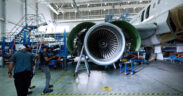 InvestPR’s production crew works on the next phase of its institutional campaign at the Lufthansa Technik base maintenance site in Puerto Rico.