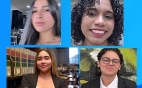 Top row, from left: Karol Heredia-Rolón and Denisse Garay-López. Bottom row, from left: Larielys Nieves-Rivera and Ariana Rivera-Rivera, the four students supported by the Liberty Foundation Scholarship Fund who are on track to graduate in 2026.