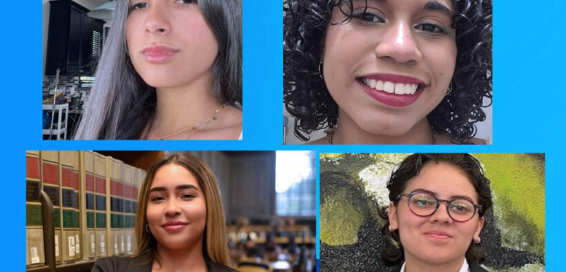Top row, from left: Karol Heredia-Rolón and Denisse Garay-López. Bottom row, from left: Larielys Nieves-Rivera and Ariana Rivera-Rivera, the four students supported by the Liberty Foundation Scholarship Fund who are on track to graduate in 2026.