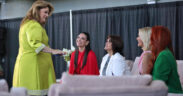 From left: Gov. Jenniffer González; Denise Quiñones, Miss Universe 2001; Deborah Carthy-Deu, Miss Universe 1985; Victoria Kjaer, Miss Universe 2024; and Zuleyka Rivera, Miss Universe 2006.