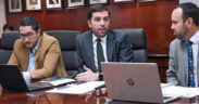 From left: Luis B. Méndez del Nido, general counsel of the Puerto Rico Department of Economic Development and Commerce’s Office of Legal Counsel and Legislative Affairs; agency Secretary Sebastián Negrón; and Ernesto J. Zayas-García, director of the department’s Business Incentives Office, during a press briefing on Act 60 oversight measures in San Juan.