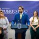 Transportation and Public Works Secretary Edwin González speaks at a press conference at La Fortaleza as Gov. Jenniffer González looks on to his left during the announcement of new government payment systems in San Juan.