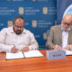 Puerto Rico Education Secretary Eliezer Ramos-Parés and Eduardo Pagán, TOTE’s vice president of corporate affairs, sign an agreement to expand maritime career opportunities for students.